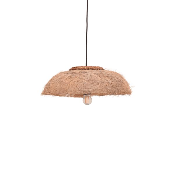 339 000014 4 Ceiling light Pictere Inart abaca wood in natural color D50x20cmBOHO CHIC > Luminaries
