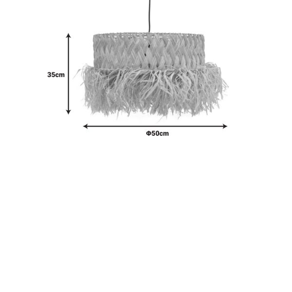 339 000015 2 5 Annhele Inart sisal ceiling lamp in natural color D50x35cmBOHO CHIC > Luminaries