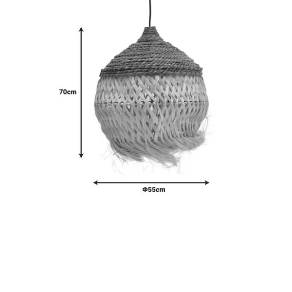 339 000018 2 2 Ceiling lamp Fiorine Inart abaca in natural color D55x70cmBOHO CHIC > Luminaries
