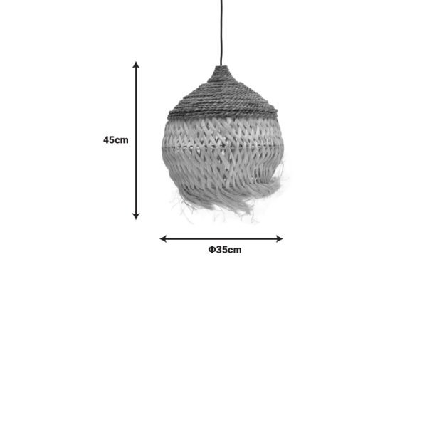 339 000019 2 2 Ceiling lamp Fiorine Inart abaca in natural color D35x45cmBOHO CHIC > Luminaries