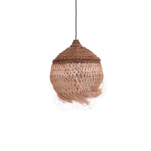 339 000019 3 Ceiling lamp Fiorine Inart abaca in natural color D35x45cmBOHO CHIC > Luminaries