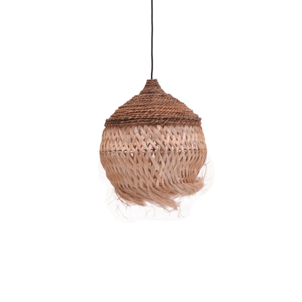 339 000019 3 Ceiling lamp Fiorine Inart abaca in natural color D35x45cmBOHO CHIC > Luminaries