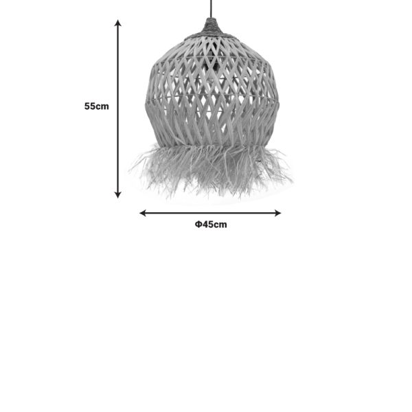 339 000021 2 2 Marjione Inart sisal ceiling lamp in natural color D45x55cmBOHO CHIC > Luminaries