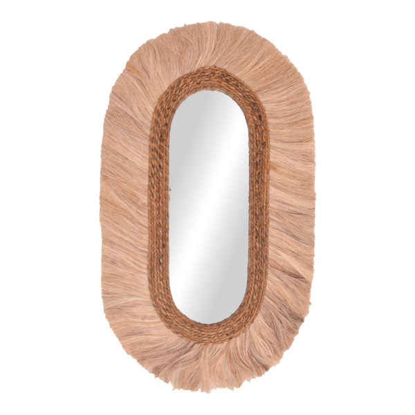 339 000029 6 Nabore Inart abaca mirror in natural color 55x4x96cmBOHO CHIC > Decoratives