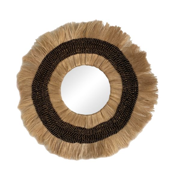 339 000030 2 Verone Inart abaca mirror in natural color D80x5cmBOHO CHIC > Decoratives