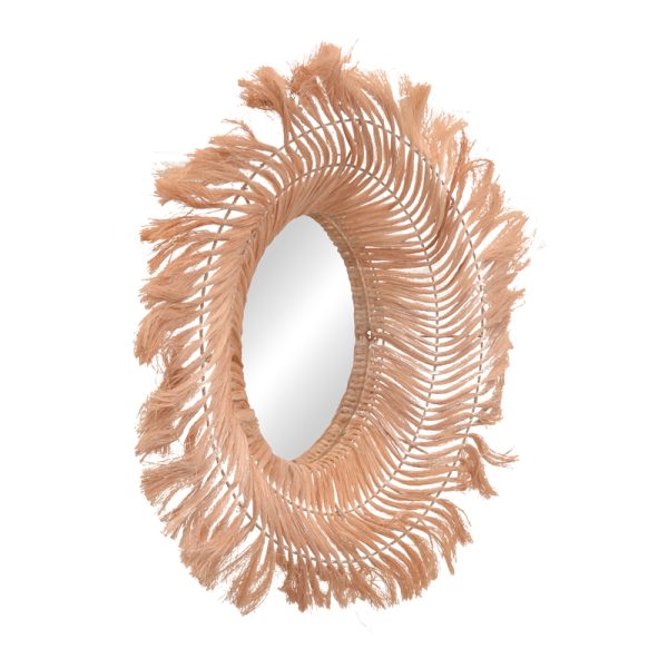 339 000033 3 Tolle Inart abaca mirror in natural color 65x85x17cmBOHO CHIC > Decoratives
