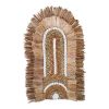 339 000035 2 Tabrane Inart sisal mirror in natural color D110x4cmBOHO CHIC > Decoratives