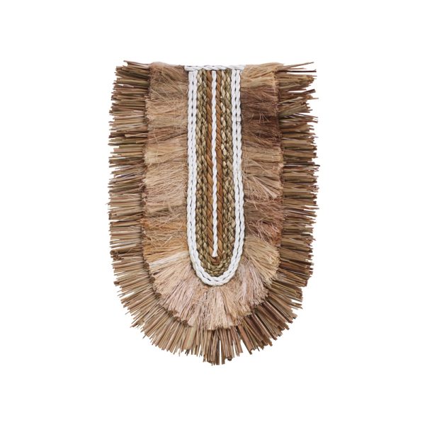 339 000037 2 Wall decoration Earsy II Inart seagrass in natural color 38x30x8cmBOHO CHIC > Decoratives