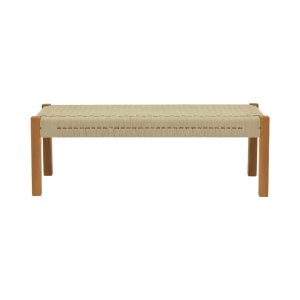 340 000012 2 2 Bench Uma pakoworld teak wood and pe rope in natural shade 120x45x40cmBOHO CHIC > Sofas & Benches