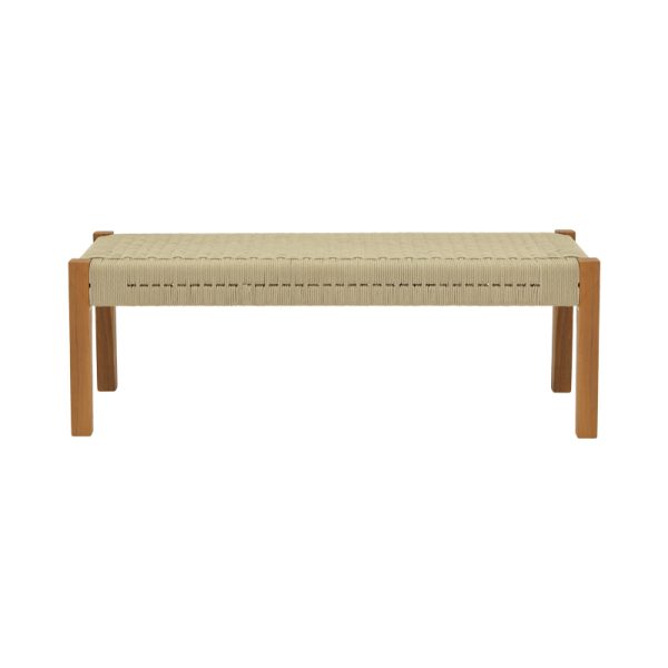340 000012 2 2 Bench Uma pakoworld teak wood and pe rope in natural shade 120x45x40cmBOHO CHIC > Sofas & Benches