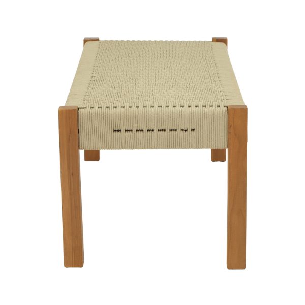 340 000012 3 2 Bench Uma pakoworld teak wood and pe rope in natural shade 120x45x40cmBOHO CHIC > Sofas & Benches