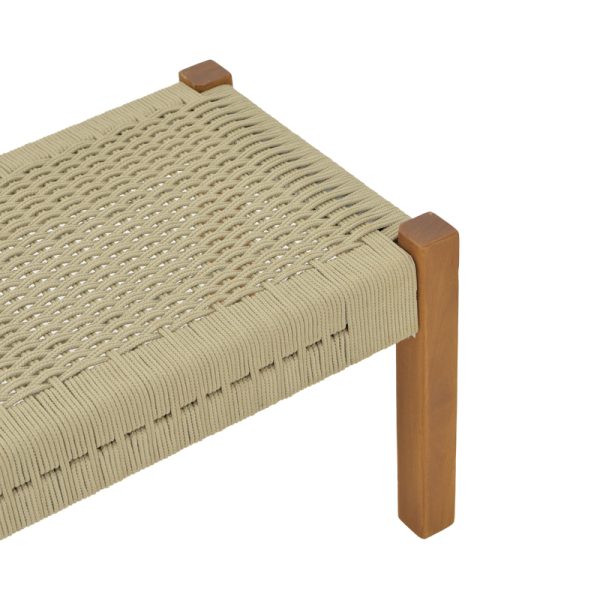 340 000012 4 2 Bench Uma pakoworld teak wood and pe rope in natural shade 120x45x40cmBOHO CHIC > Sofas & Benches