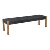 340 000015 7 Bench Uma pakoworld teak wood and pe rope in black shade 120x45x40cmBOHO CHIC > Sofas & Benches