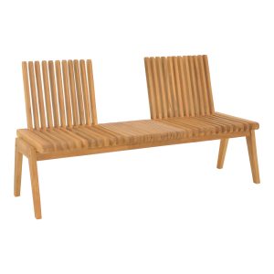 340 000016 2 5 Polymorphic sofa-bench Jey pakoworld teak wood in natural shade 150x57.5x80cmBOHO CHIC > Sofas & Benches