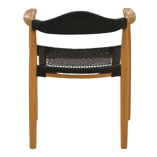 340 000020 4 5 Armchair Ganny pakoworld teak wood and pe rope in black shade 59x56x71cmBOHO CHIC > Chairs and Armchairs