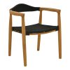 340 000020 8 Foldable Banou chair pakoworld teak wood and pe rope in black shade 52.5x56x89cmBOHO CHIC > Chairs and Armchairs