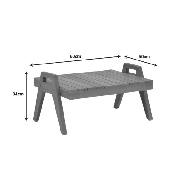 340 000023 4 5 Kally pakoworld sun lounger table, teak wood in natural shade 66x49.5x34cmBOHO CHIC > Outdoor/Beach items