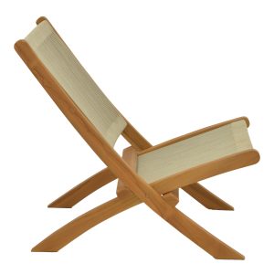 340 000024 2 5 Foldable armchair Seeal pakoworld teak wood and pe rope in natural shade 61x76x72cmBOHO CHIC > Chairs and Armchairs