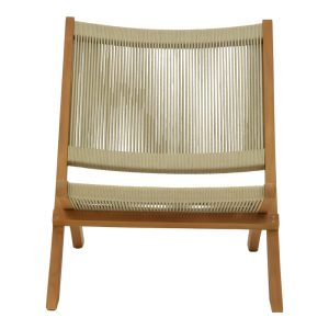 340 000024 3 5 Foldable armchair Seeal pakoworld teak wood and pe rope in natural shade 61x76x72cmBOHO CHIC > Chairs and Armchairs