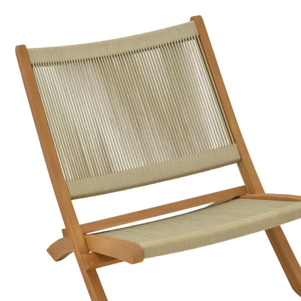 340 000024 4 5 Foldable armchair Seeal pakoworld teak wood and pe rope in natural shade 61x76x72cmBOHO CHIC > Chairs and Armchairs