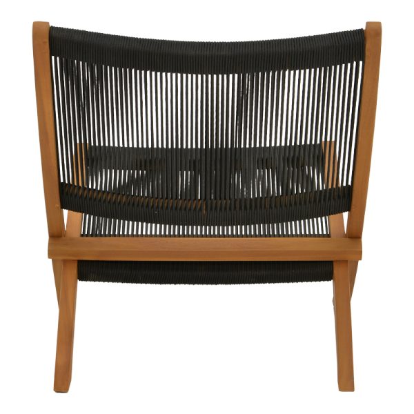 340 000025 4 7 Foldable Seeal pakoworld armchair teak wood and pe rope in black shade 61x76x72cmBOHO CHIC > Chairs and Armchairs