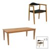 340 000034 5 Dining set 9 pcs Ganny-Pino pakoworld teak wood in natural - black shade 180/240x100x75cmOutdoor furniture > Garden food table