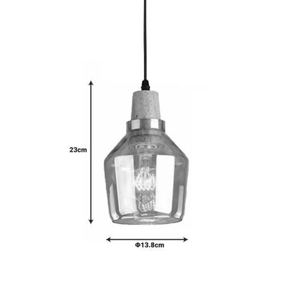 342 000002 2 2 Ceiling lamp Kure pakoworld natural metal-glass D13.8x23cmEASTER OFFERS