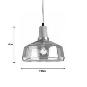 342 000004 2 3 Godren pakoworld ceiling lamp natural metal-glass D24x19cmLighting > Ceiling