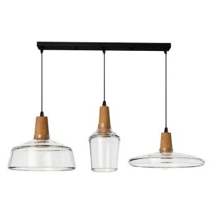 342 000005 3 Three-light ceiling lamp Somele pakoworld transparent metal-glass D73.8x23cmEASTER OFFERS