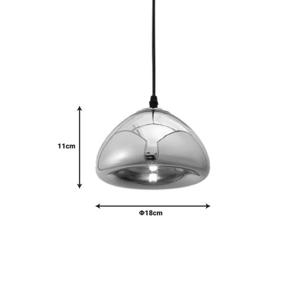 342 000006 2 4 Ceiling lamp Ovalone pakoworld G6 silver metal-glass D18x11cmLighting > Ceiling