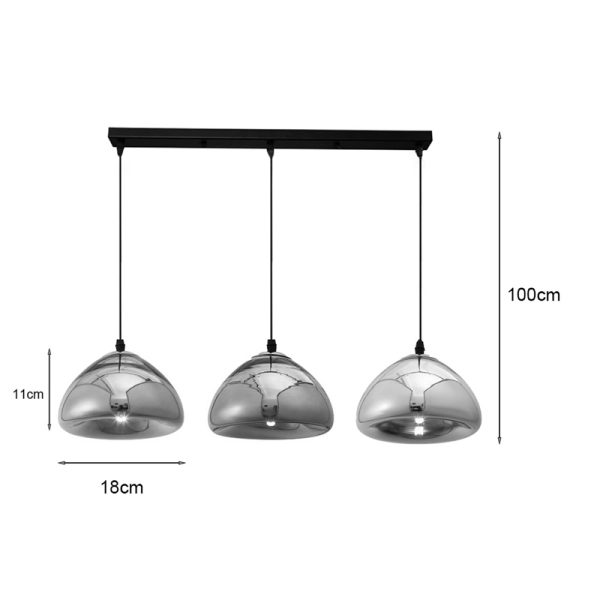 342 000009 2 8 Three-light ceiling lamp Ovalone I pakoworld G9 silver-gold-bronze metal-glass D58x16.5cmLighting > Ceiling