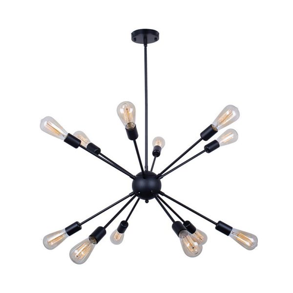 342 000012 6 Multi-light ceiling lamp Ponile pakoworld black metal 100x110cmFree Shipping