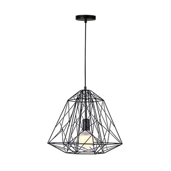 342 000017 4 Ceiling lamp Uamlen pakoworld black metal 40x35cmEASTER OFFERS