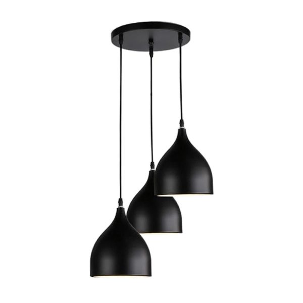 342 000022 7 Three-light ceiling lamp Perce II pakoworld black metal 30x17x120cmLighting > Ceiling
