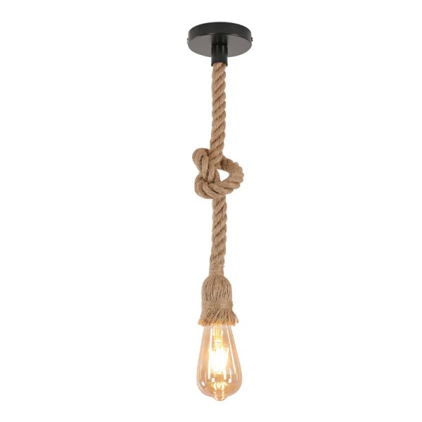 342 000046 15 Ceiling lamp Ropily pakoworld natural metal-rope D1x100cmBOHO CHIC > Luminaries