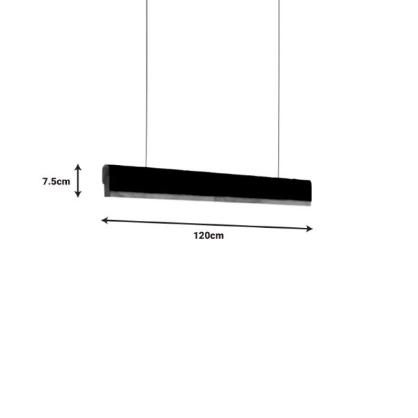 342 000059 2 2 Ceiling lamp Rafmole pakoworld led black metal-wood 120x7.5cmEASTER OFFERS