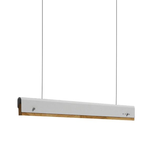 342 000060 4 Ceiling led light Rafmole pakoworld white metal-wood 120x7.5cmEASTER OFFERS