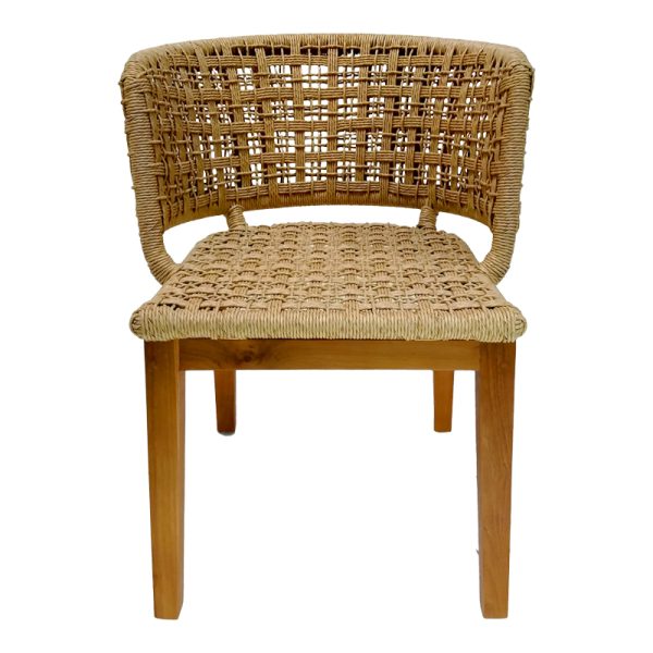 343 000002 3 4 Milou pakoworld chair teak wood and pe rope in natural shade 59x65x73cmBOHO CHIC > Chairs and Armchairs