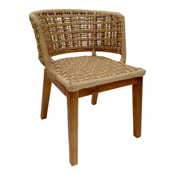 343 000002 7 Milou pakoworld chair teak wood and pe rope in natural shade 59x65x73cmBOHO CHIC > Chairs and Armchairs