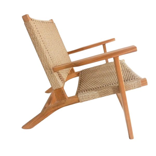 343 000003 2 3 Armchair Crosy pakoworld teak wood in natural shade 71x81x75cmBOHO CHIC > Chairs and Armchairs