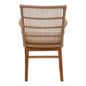 343 000006 4 4 Inca armchair pakoworld teak wood and pe rope in natural-beige shade with cushion 60x61x90cmBOHO CHIC > Chairs and Armchairs