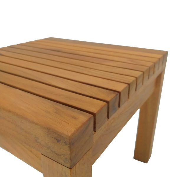 343 000009 3 4 Poly pakoworld teak wood beach table in natural shade 35x35x30cmBOHO CHIC > Outdoor/Beach items