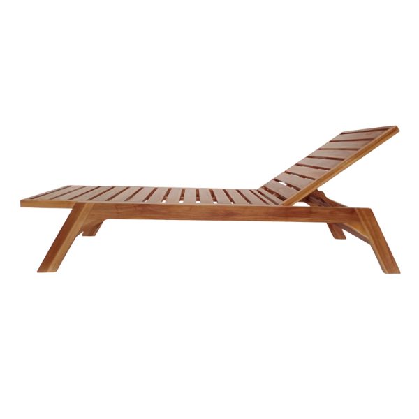 343 000014 2 2 Deckchair Melop pakoworld teak wood in natural shade 200x70x35cmBOHO CHIC > Outdoor/Beach items