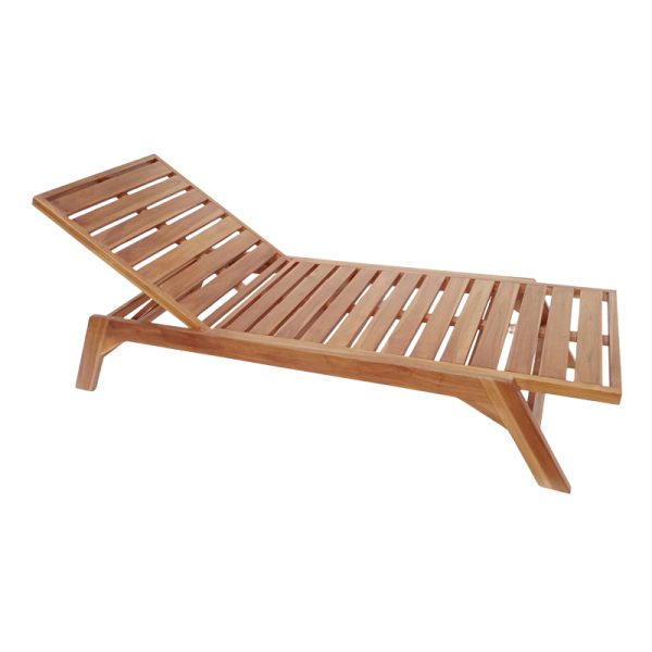 343 000014 5 Deckchair Melop pakoworld teak wood in natural shade 200x70x35cmBOHO CHIC > Outdoor/Beach items