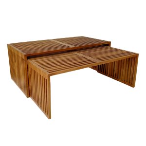 343 000027 5 Tinnie pakoworld table set of 2 teak wood in a natural shadeBOHO CHIC > Coffee Tables