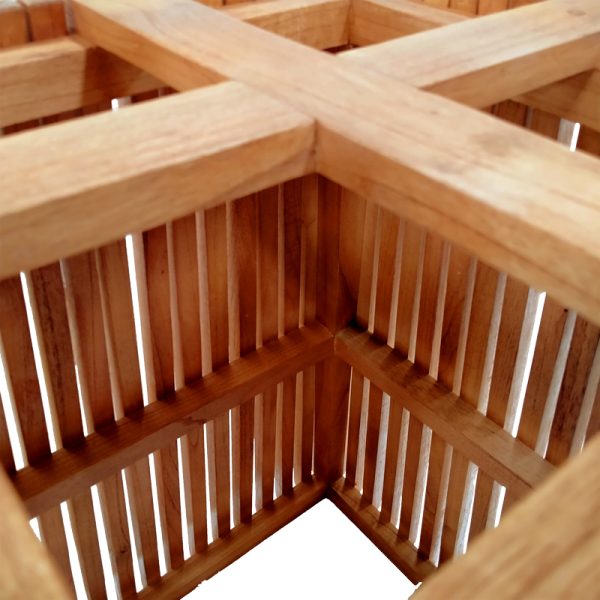 343 000033 3 2 Indoor table base Darius pakoworld mindi wood in natural shade 60x60x75cmBOHO CHIC > Dining Tables