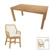 343 000044 5 Dining table Kalie-Pablo pakoworld set of 7 pieces in natural-beige shade 160x90x76cmOutdoor furniture > Garden food table