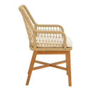 343 000049 3 2 Dining set Elaiza-Kenda pakoworld 7pieces set in natural-beige shade D150x75cmOutdoor furniture > Garden food table