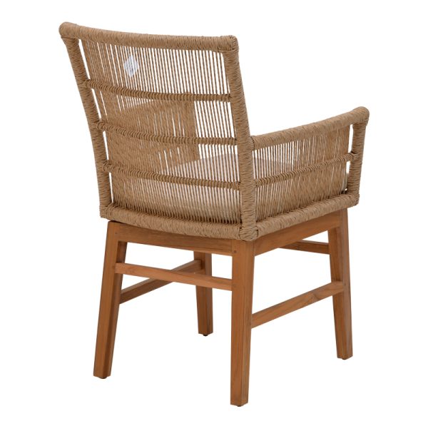 343 000054 2 4 Dining table Inca-Wooly pakoworld set of 7 pieces in natural-beige shade 220x90x75cmOutdoor furniture > Garden food table