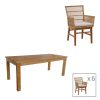 343 000054 7 Dining table Inca-Zibra pakoworld set of 7 pieces in natural-beige shade 220x100x75cmOutdoor furniture > Garden food table